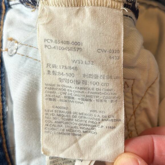 Levi’s 502 Wellthread Straight Leg Tapered Jeans Cropped Big E Unisex Size 33x27 - Picture 7 of 9